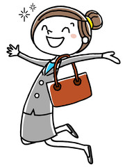 ビジネス：喜ぶ女性
