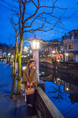 Obraz na płótnie Canvas Winter night in Onsen Town Kinosaki