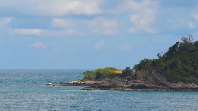 close up scene of beautiful deserted island in the tropical sea at summer time, high definition, Full HD, 1920x1080