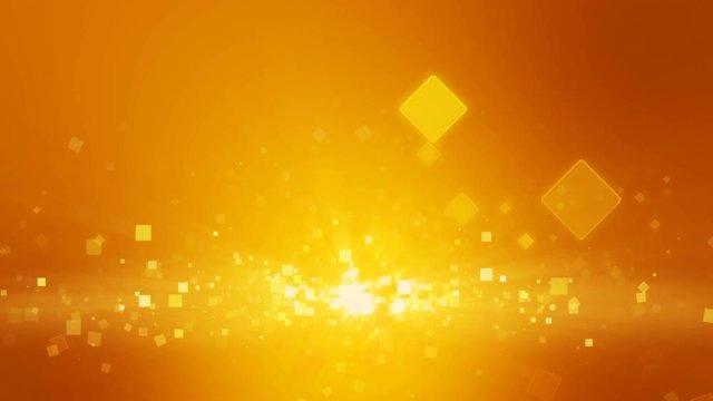 Warm orange gold color motion background with animated squares. Light ray beam effect, UHD 4k 3840x2160.
