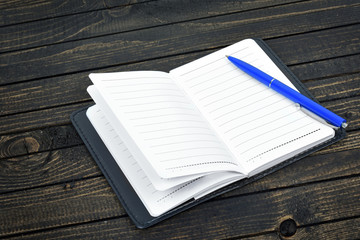 Notepad on table