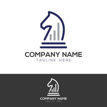 Business strategy logo concept logo design  chess vector
