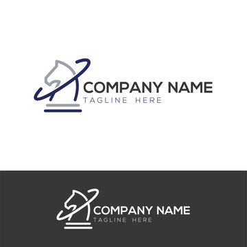 Business strategy logo concept logo design  chess vector
