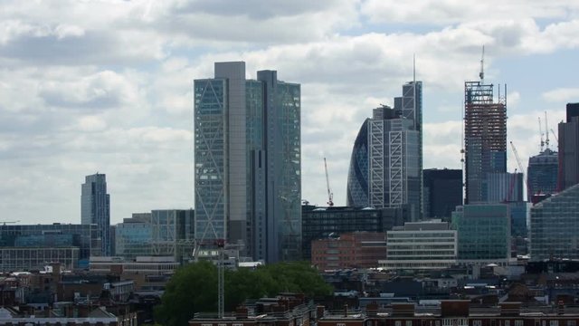 the skyline of london on a summer day