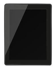 Realistic tablet pc computer with black screen.