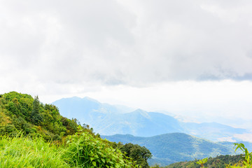 Fototapeta na wymiar Mountain view and cloudy in Thailand
