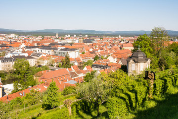 Aerial view over the city of Bamberg