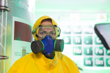 Woman working in chemical laboratory