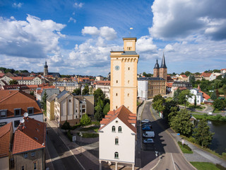 View to tower Kunstturm in Altenburg Thuringia