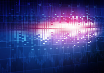 Sound equalizer background . Mixed media