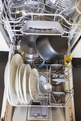 Open dishwasher machine