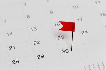 Red Pins to Wildcats on the calendar beside the number end of th