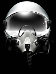 Jet fighter pilot helmet on black © mstaniewski