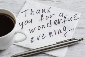 Message written on napkin