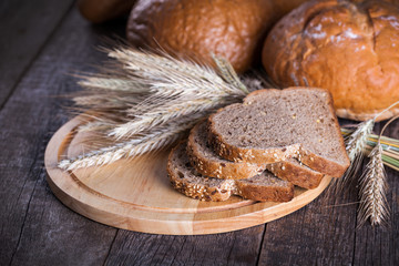 Freshly baked traditional bread in assortment