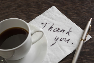 Message written on napkin