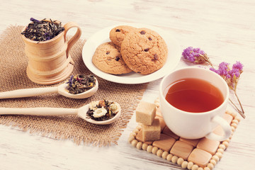 Herbal tea and cookies