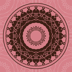 Round decorative pattern. Lace circle design template.