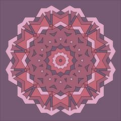 Round decorative pattern. Lace circle design template.