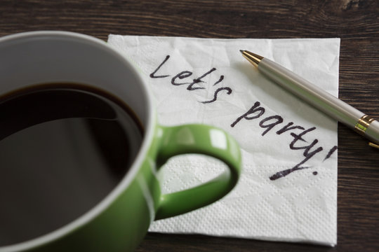 Message written on napkin