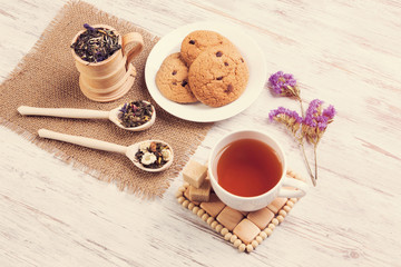 Herbal tea and cookies