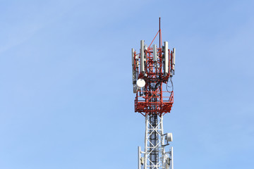 Antenna for Telephone communications in bright sky day time.