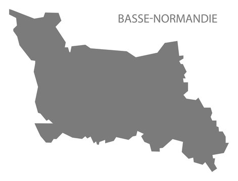 Basse - Normandie France Map Grey