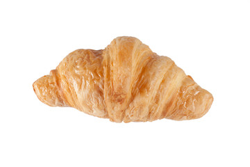 Fresh croissants on the white background.