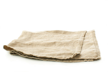 linen serviette on a white background