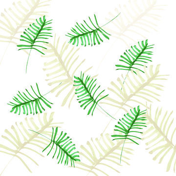 watercolor palm leaf pattern