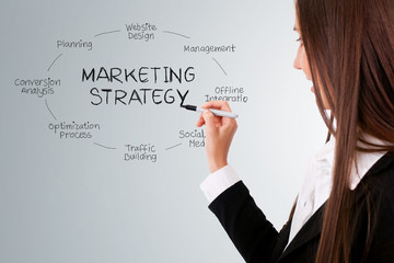 business woman designing a plan