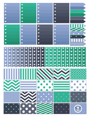Fototapeta na wymiar Geometric printable planner fullbox design.halfboxes with geometric patterns for decorative or functional use in planners,agendas,bullet journals,stationery,organizing.Vector clipart.Clipart