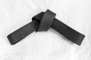 Judo, karate or aikido belt on white kimono