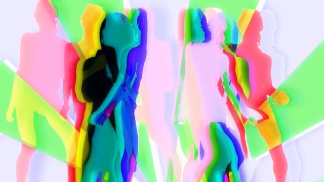 video wall shadow disco style dancers