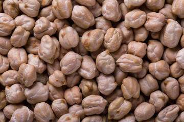 Raw chickpea beans macro background
