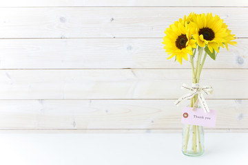 Obraz premium ひまわり メッセージ カード 