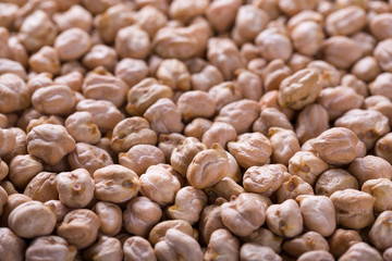 Raw chickpea beans macro background