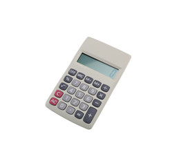 gray calculator isolated on white background.