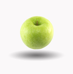 Green apple isolated on white background.