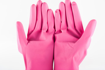 rubber gloves with sponge