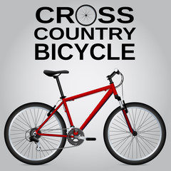Cross-country bike. Detailed drawing. . Isolated object. Vector Image.