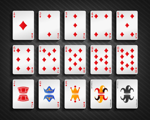 Poker cards diamond set