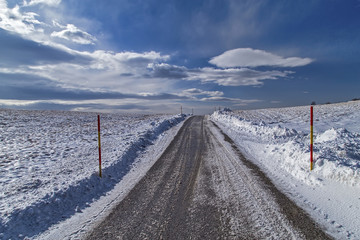 Snowy Road To The Skys