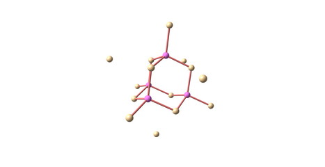 Gallium arsenide molecular structure isolated on white