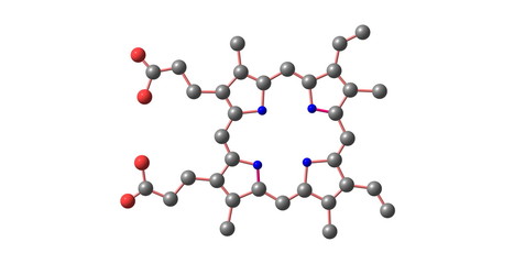 Porphyrin molecular structure isolated on white