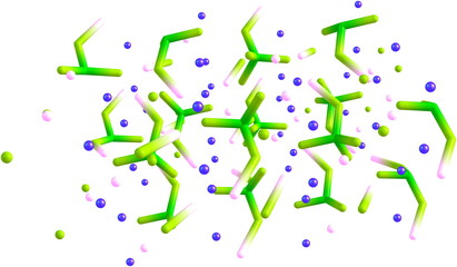 Topaz molecular structure isolated on white