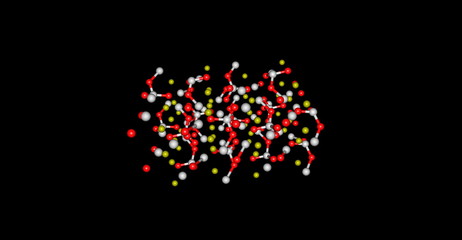 Topaz molecular structure isolated on black