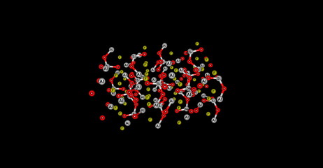 Topaz molecular structure isolated on black
