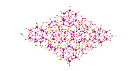 Tourmaline molecular structure isolated on white