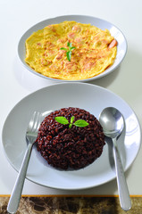 RiceBerry with Sausage Omelet Thai style, Thai Food